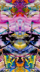 Fototapeta premium Abstract art background . Hand painting artwork on canvas .