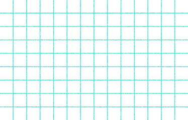 手書き感のあるシンプルなチェック柄（ターコイズブルー）、グラフチェック、ラインチェック、方眼、背景素材