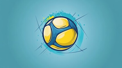 Fototapeta premium soccer ball on blue
