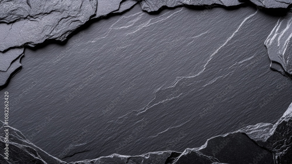 Aufkleber dark slate texture background with irregular rock edges for natural design elements