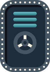 Bank vault door is securing money and valuables using combination lock