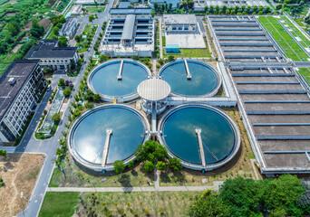 Water purification pool in water plant