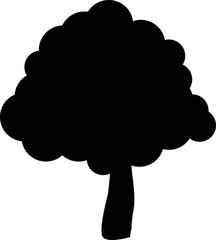 Flat trees set, pines, spruces, conifers and deciduous trees. Forest green tree nature plant isolated illustration