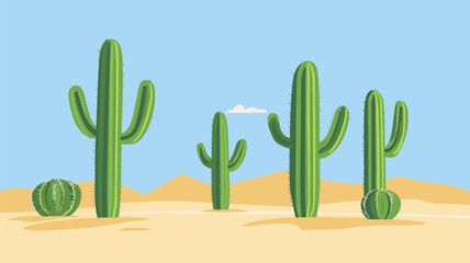 Desert Landscape with Cacti