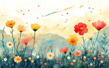 Fototapeta premium Vintage floral texture art background 