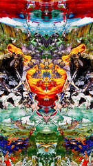 Fototapeta premium Abstract art background . Hand painting artwork on canvas .
