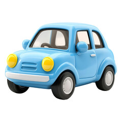 Cute Blue Toy Car on Transparent Background