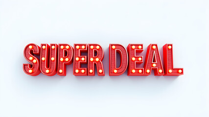 SUPER DEAL 3D editable text effect. Generative AI