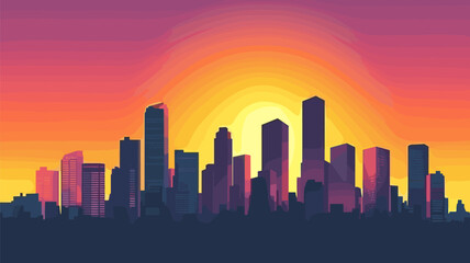 City Skyline at Sunset