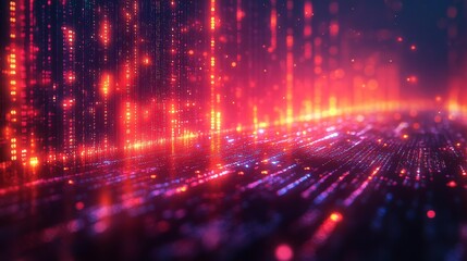 Futuristic Digital Code Background. Generative AI