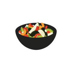 Vegetable salad in a bowl vector