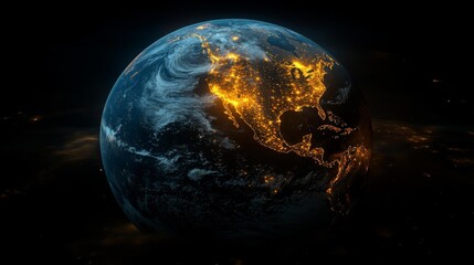 Curtains Global Network with Golden Light Connections. Generative AI