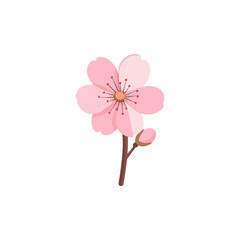 Cherry Blossom Vector Illustration in Soft Pastel Colors