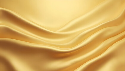 Fototapeta premium Minimalist smooth and shiny gold foil background with light creases and warm lighting