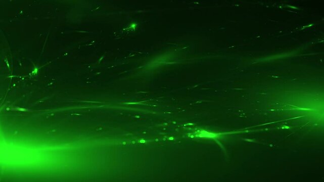futuristisch leuchtendes Plasma im Weltall, r&auml;umlich, 3D, Tiefenunsch&auml;rfe, Hintergrund, Technologie, Wissenschaft, ruhig, gr&uuml;n