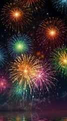 Naklejka premium fireworks in the night sky