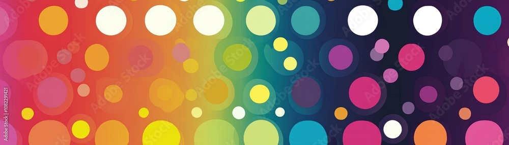 Aufkleber a vibrant abstract design featuring colorful circles on a gradient background.