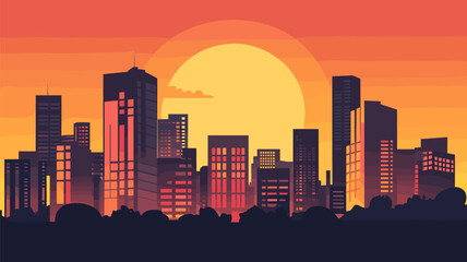 Obraz premium Cityscape at Sunset