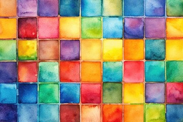 abstract watercolor background with colored squares