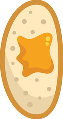 Simple vector art of a toast with butter melting on top, perfect for breakfast or brunch themed projects