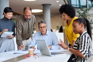 business meeting businessman man office entrepreneur teamwork colleague group businessperson startup creative  woman smart latina black mid aged mature conference seminar training