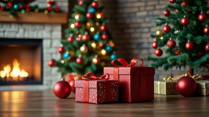 Obraz premium christmas tree with presents