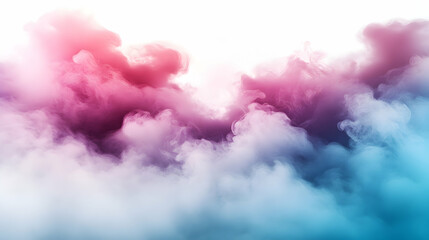 Naklejka premium Abstract Colorful Smoke Clouds Background: Swirling Pastel Pink, Purple, and Blue Hues in a Dreamlike, Ethereal Composition for Design Inspiration