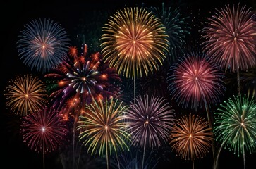 Fototapeta premium fireworks on the night sky