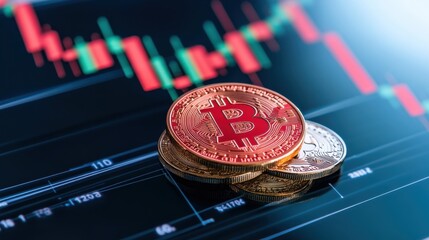 Bitcoin trading insights digital screen display cryptocurrency market analysis tech environment macro viewpoint financial trends