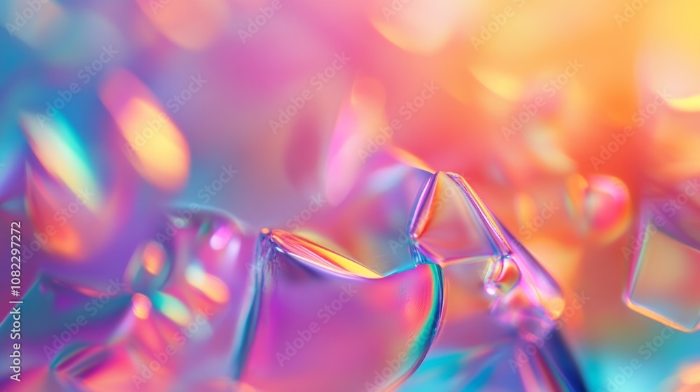 Sticker vibrant multicolored abstract background featuring a rainbow nacre holographic gradient with shimmer