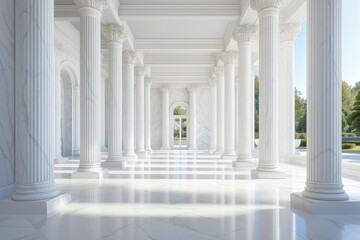 Fototapeta premium Palace interior background columns hall