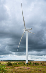 Landscape photography of wind turbine; windmill; wind power; power generation; electricity; industry; innovation; green energy; Whitelee Windfarm, Scotland