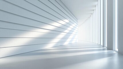 Fototapeta premium Minimal White Background with Geometric Lines. Generative AI