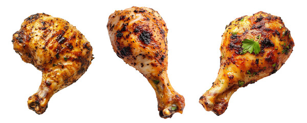 set of chicken leg on a Transparent Background, top view