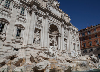 Fountain di Trevi in Rome, Italy. Trevi is one of the most famous landmarks of Rome.