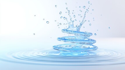 Dynamic water splash action abstract environment digital art serene viewpoint fluid concept for visual impact