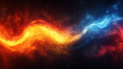 Fiery Cosmic Nebula Space Background. Generative AI