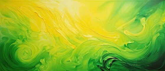 Abstract Green and Yellow Swirls