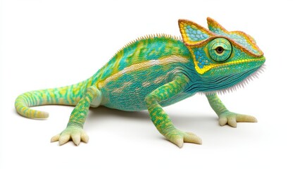 Colorful chameleon in natural habitat close-up photography of lizard studio setting vibrant colors wildlife concept