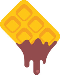 Mouthwatering waffle with dripping chocolate, perfect for food and dessert themed designs