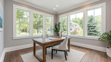 Fototapeta premium Bright and Modern Home Office with Natural Light