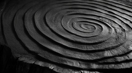 Fototapeta premium Zen Garden Sand Patterns in Monochrome. Generative AI