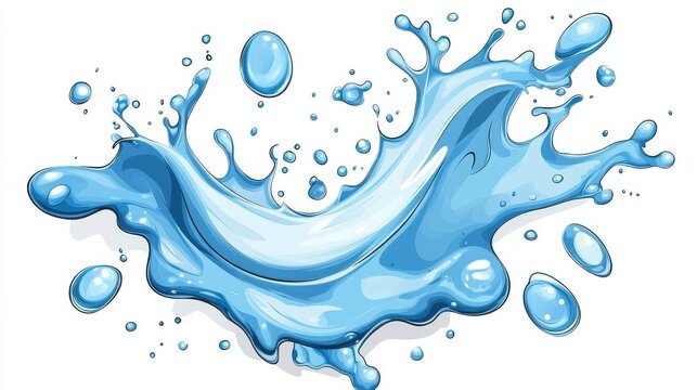 Dynamic water splash action abstract art graphic design vibrant colors close-up fluid motion