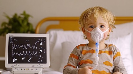 Child patient in hospital room pediatric care health monitoring bright environment close-up perspective emotional resilience