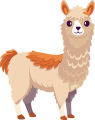 Alpaca vector art illustration on a white background