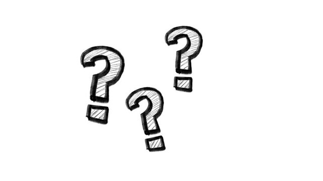 question marks on white background video