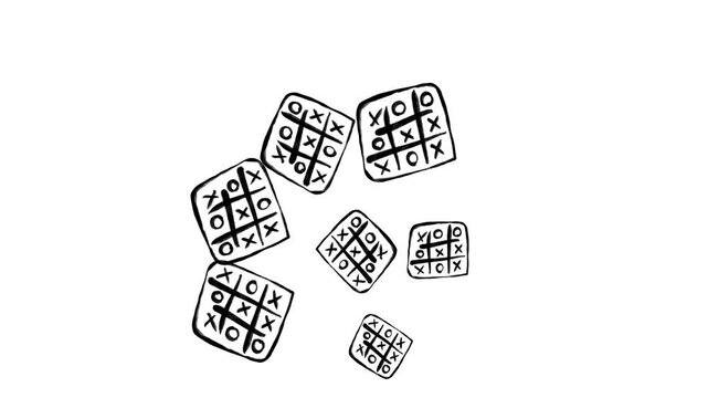 tic tac toe on white background video