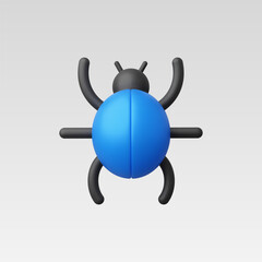 3d Realistic Bug Icon vector illustration