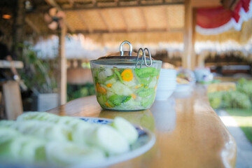Sayur sop or vegetable soup is a popular culinary in Indonesia, vegetable soup is a healthy food because it is made of vegetables, vegetable soup with various vegetables cabbage, carrots, potatoes