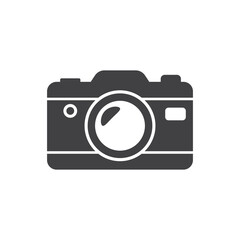 Photo camera icon in flat style. Photography equipment vector illustration on isolated background. Professional photographic sign business concept.
